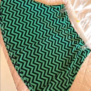 Navy & Mint Chevron Skirt